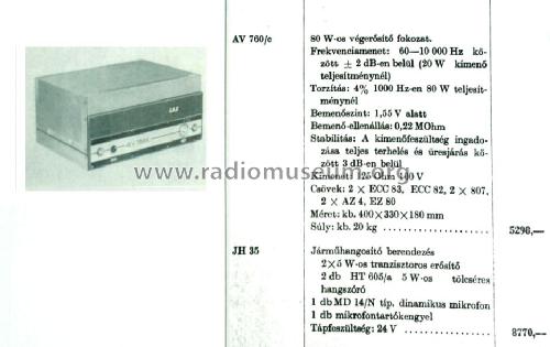 Audio Amplifier AV706/C; BEAG - Budapesti (ID = 1583665) Verst/Mix