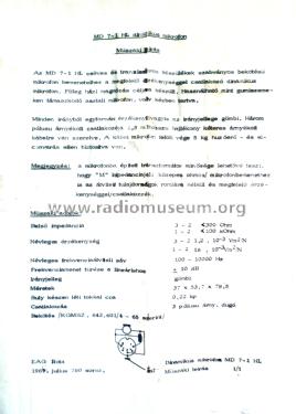 Dynamic Microphone MD7-1HL BEAG; BEAG - Budapesti (ID = 1973831) Mikrofon/TA