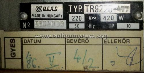 Power Supply TR-9220 / 477; BEAG - Budapesti (ID = 800663) Aliment.