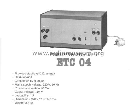 Power Supply Unit ETC 04; BEAG - Budapesti (ID = 1618251) A-courant