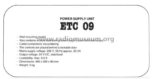 Power Supply Unit ETC 09; BEAG - Budapesti (ID = 1618254) Strom-V