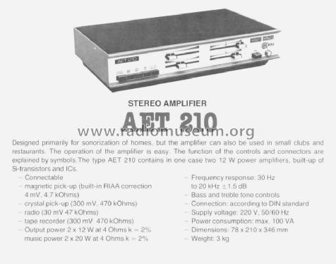 Stereo Amplifier AET-210; BEAG - Budapesti (ID = 1615845) Ampl/Mixer