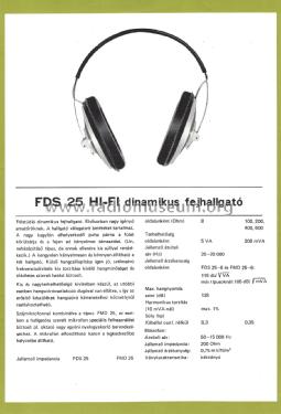 Stereo Headphones FDS-25-400; BEAG - Budapesti (ID = 2354185) Speaker-P