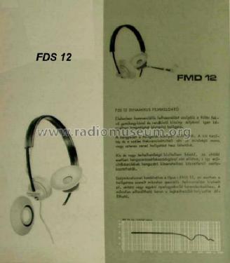 Stereo Headphones FMD12; BEAG - Budapesti (ID = 597349) Parleur