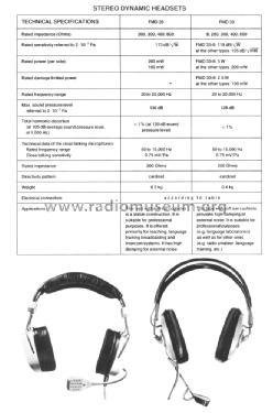 Stereo Headphones FMD-26-200; BEAG - Budapesti (ID = 1614837) Parleur