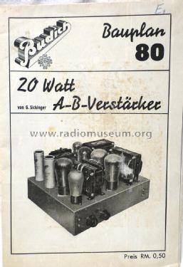 NF-Verstärker Bauplan 80; Budich GmbH, Georg; (ID = 3075214) Kit