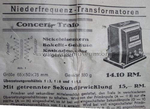 Concert-Transformer ; Budich GmbH, Georg; (ID = 1792360) Radio part