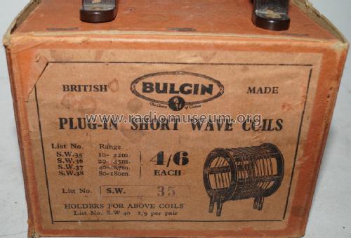 Plug-In Short Wave Coil SW35; Bulgin, A.F.; (ID = 1771453) Radio part