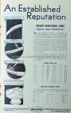 Bulgin Resistance Links Spaghettis; Bulgin, A.F.; (ID = 2427009) Radio part