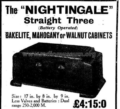 Nightingale Straight Three ; Bullphone Ltd.; (ID = 3117455) Radio