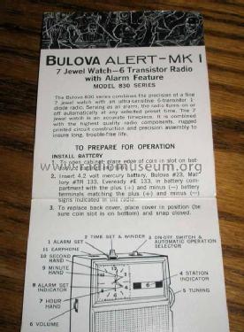 830 ; Bulova Watch Corp.; (ID = 454438) Radio