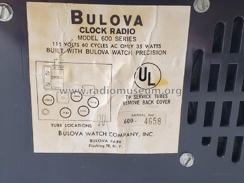 Clock Radio 600 Series; Bulova Watch Corp.; (ID = 2855536) Radio