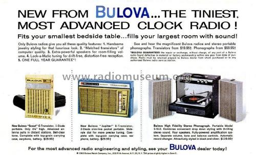 Jupiter Eight Transistor ; Bulova Watch Corp.; (ID = 2543532) Radio