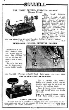 Jumbo-Jove Crystal Detector Holder List No. 8850; Bunnell & Co., J.H.; (ID = 992680) Radio part