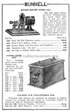 One-Half K.W. Transformer Coil List No. 7767; Bunnell & Co., J.H.; (ID = 992698) Bauteil