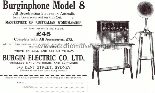 Burginphone Model 8 ; Burgin Electric Co. (ID = 2149310) Radio