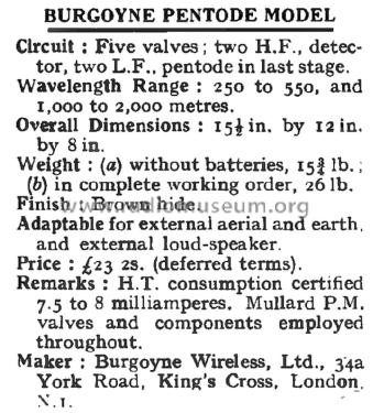 Pentode Portable ; Burgoyne Wireless; (ID = 3119344) Radio