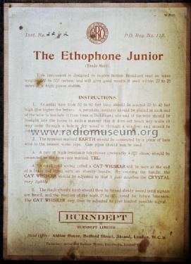 The Ethophone Junior ; Burndept Ltd. London (ID = 1723466) Galène