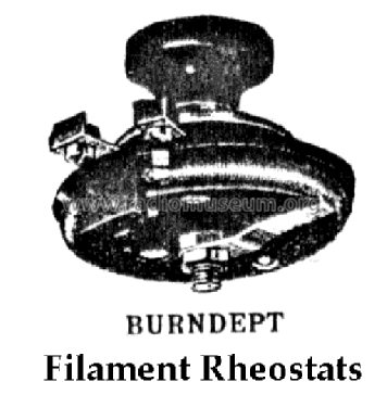 Filament Rheostats ; Burndept Ltd. London (ID = 671807) Bauteil