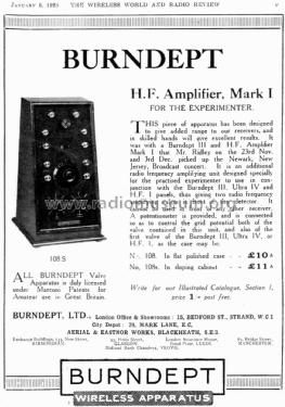 H.F. Amplifier Mark I No. 108S; Burndept Ltd. London (ID = 2420707) mod-pre26