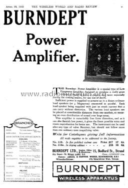 Power Amplifier No. 118; Burndept Ltd. London (ID = 1096630) Ampl/Mixer