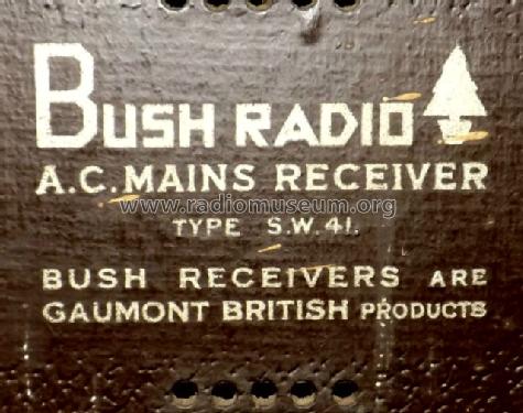 SW41; Bush Radio; London (ID = 1585817) Radio