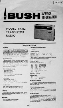 TR112; Bush Radio Ltd.; (ID = 2861976) Radio