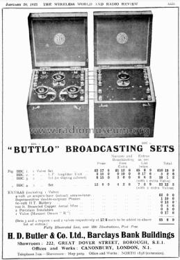 Buttlo 2-Valve Receiver BBC 3; Butler & Co. Ltd., H (ID = 2505492) Radio