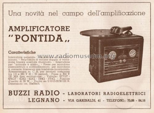 Pontida - Amplificatore ; Buzzi Radio; Legnano (ID = 2525137) Ampl/Mixer