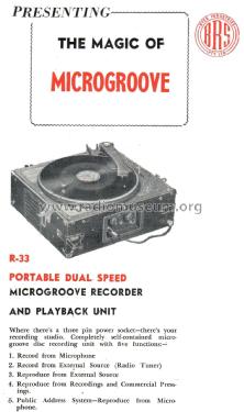 Portable Microgroove Player and Recorder. R33; Byer Industries Pty. (ID = 2438437) Ton-Bild