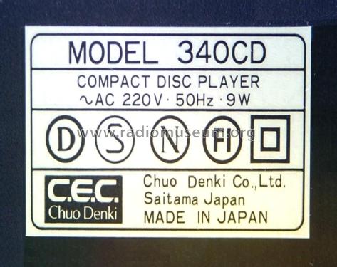 Compact Disc Digital Audio Player 340CD; CEC C.E.C. Chuo (ID = 1828960) Ton-Bild