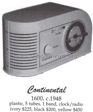 Continental 1600; Spiegel Inc. (ID = 1402786) Radio