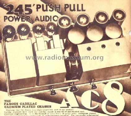 245 Push Pull AC8 ; Cadillac Radio Mfg. (ID = 240519) Radio