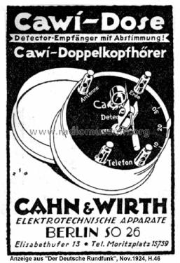 Cawi-Dose ; Cahn & Wirth Cawi, (ID = 1309891) Crystal