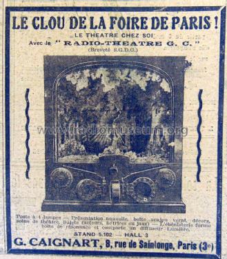 Radio-Théâtre G.C. ; Caignart, G.; Paris (ID = 2538050) Radio