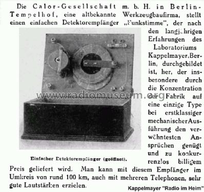 Funkstimme D ; Calor GmbH, Berlin- (ID = 1050263) Crystal