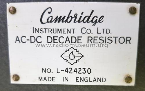 AC-DC Decade Resistance Box L-424230; Cambridge Scientific (ID = 2544458) Equipment