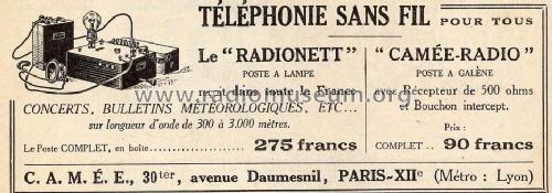 Radionett Système Joignet ; CAMÉE C.A.M.É.E., (ID = 756949) Radio