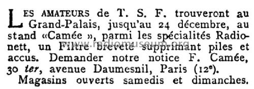 Filtre Radionett ; CAMÉE C.A.M.É.E., (ID = 2097223) Aliment.