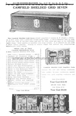 Shielded Grid Seven ; Camfield Radio Mfg. (ID = 2634608) Kit