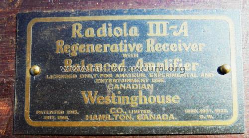 Radiola IIIA; Canadian (ID = 2246094) Radio