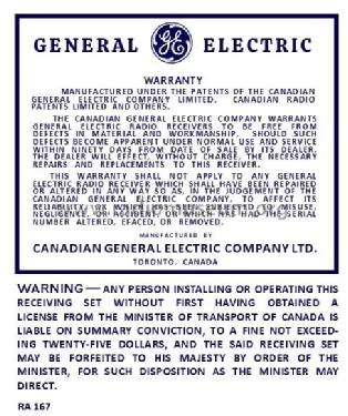 C601; Canadian General (ID = 2922841) Radio