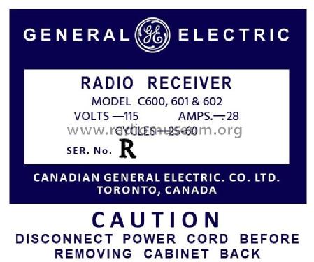 C602; Canadian General (ID = 2922846) Radio