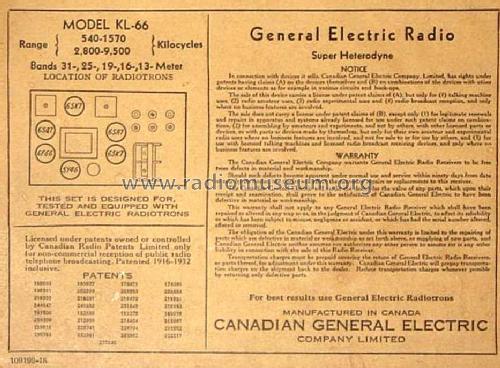 KL-66 ; Canadian General (ID = 1712065) Radio