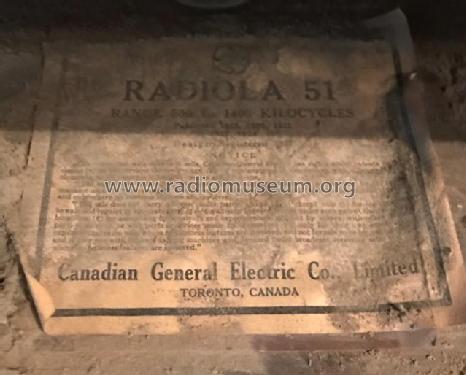 Radiola 51 ; Canadian General (ID = 2536754) Radio