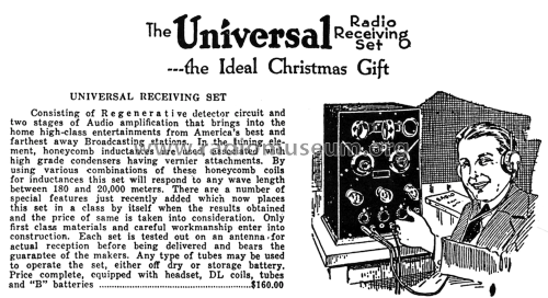 Universal Receiving Set ; Canadian Independent (ID = 2802103) Radio