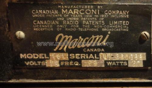 101; Canadian Marconi Co. (ID = 1542901) Radio