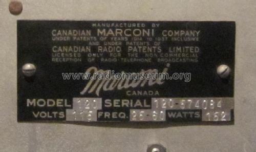 120 ; Canadian Marconi Co. (ID = 1931507) Radio