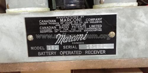 151 ; Canadian Marconi Co. (ID = 2371410) Radio
