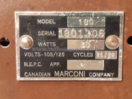 180 ; Canadian Marconi Co. (ID = 2575112) Radio